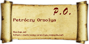 Petróczy Orsolya névjegykártya