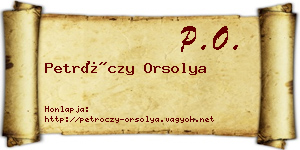 Petróczy Orsolya névjegykártya