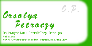 orsolya petroczy business card